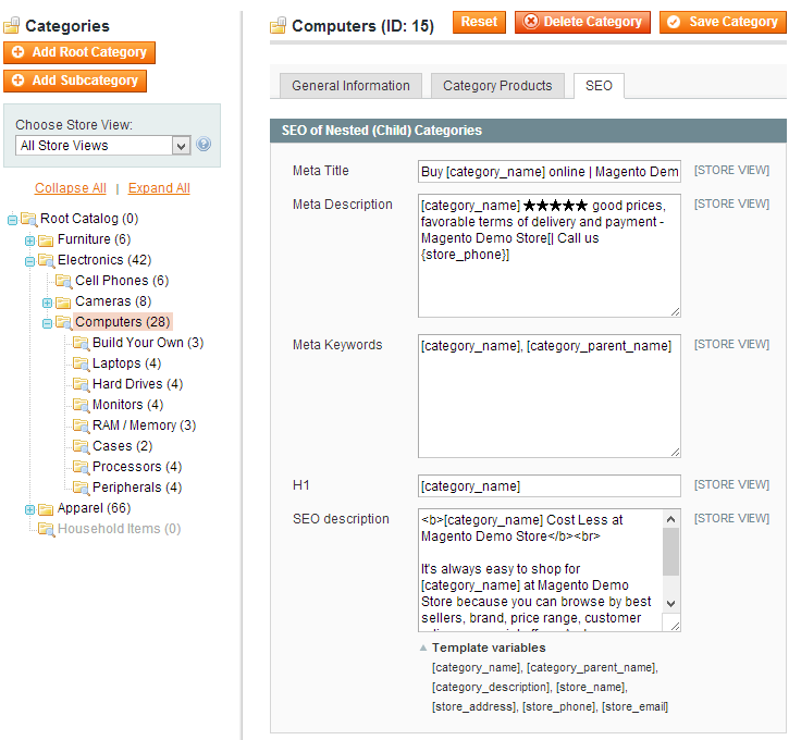 SEO of Nested (Child) Categories) SEO of Nested (Child) Categories)