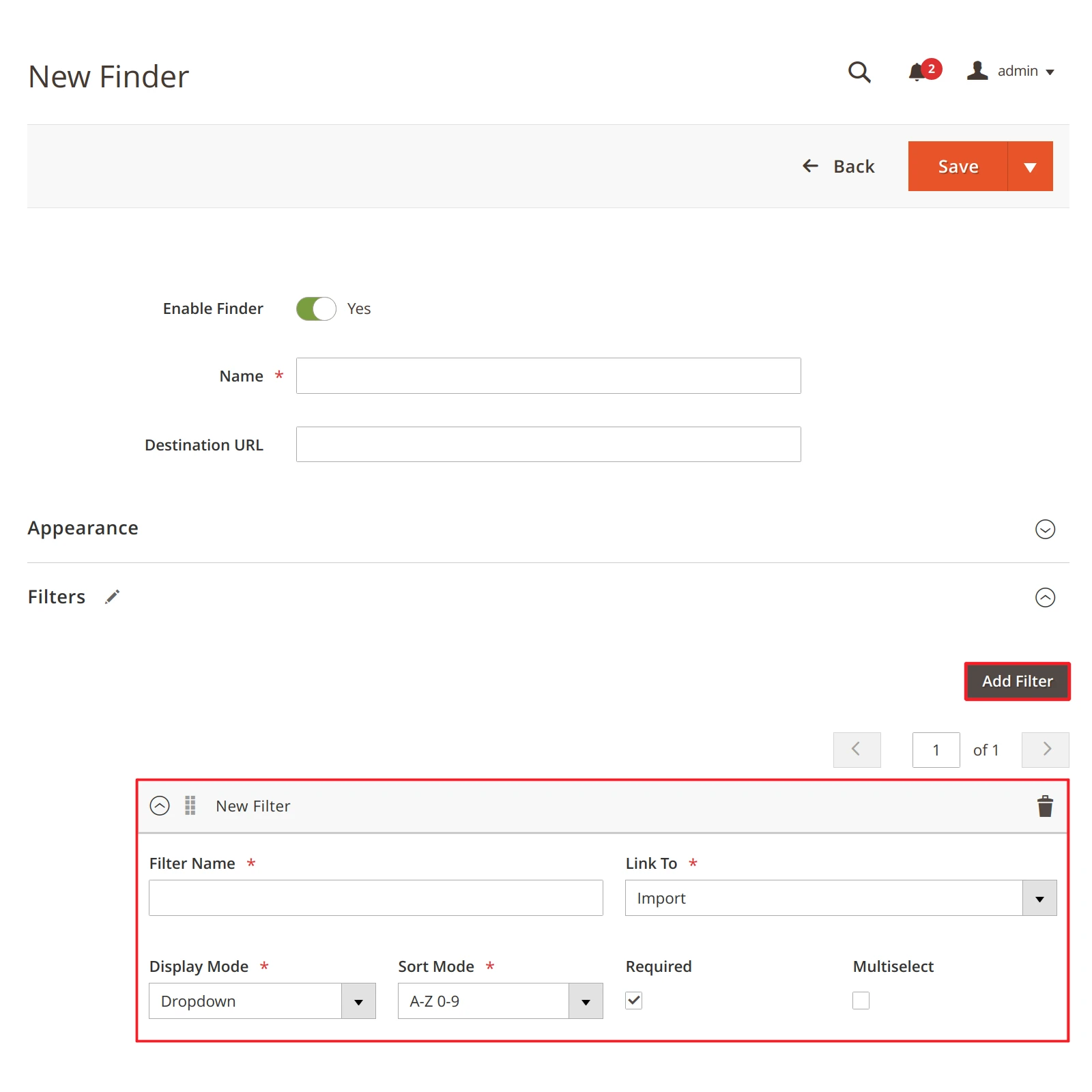 Setting up filters in Magento 2 Product Finder plugin