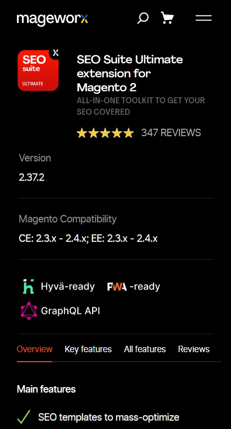 Compare Mageworks SEO Suite Ultimate vs. Mirasvit Advanced SEO Suite