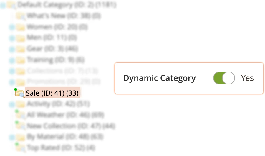 An example of conversion category to dynamic one