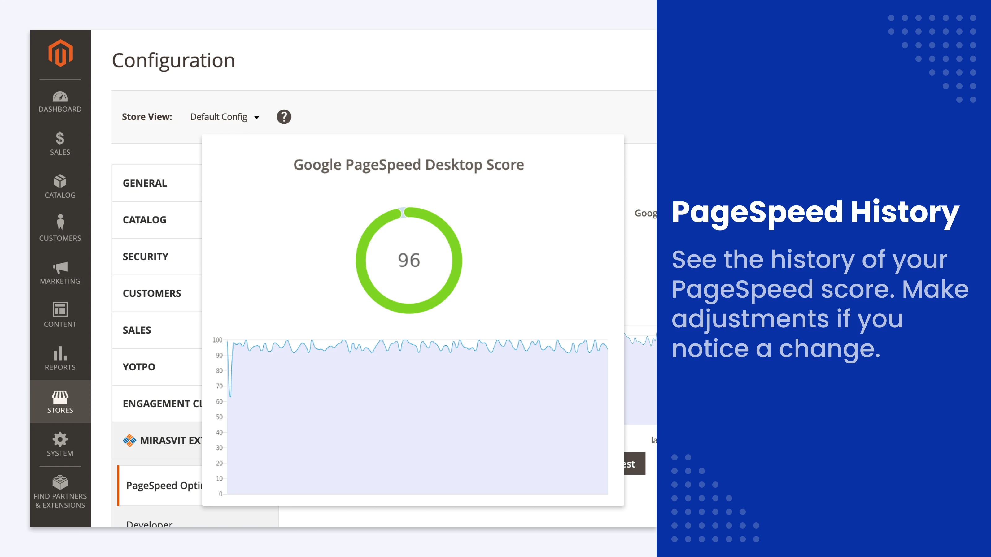 Monitor the history of your Google Page Speed score