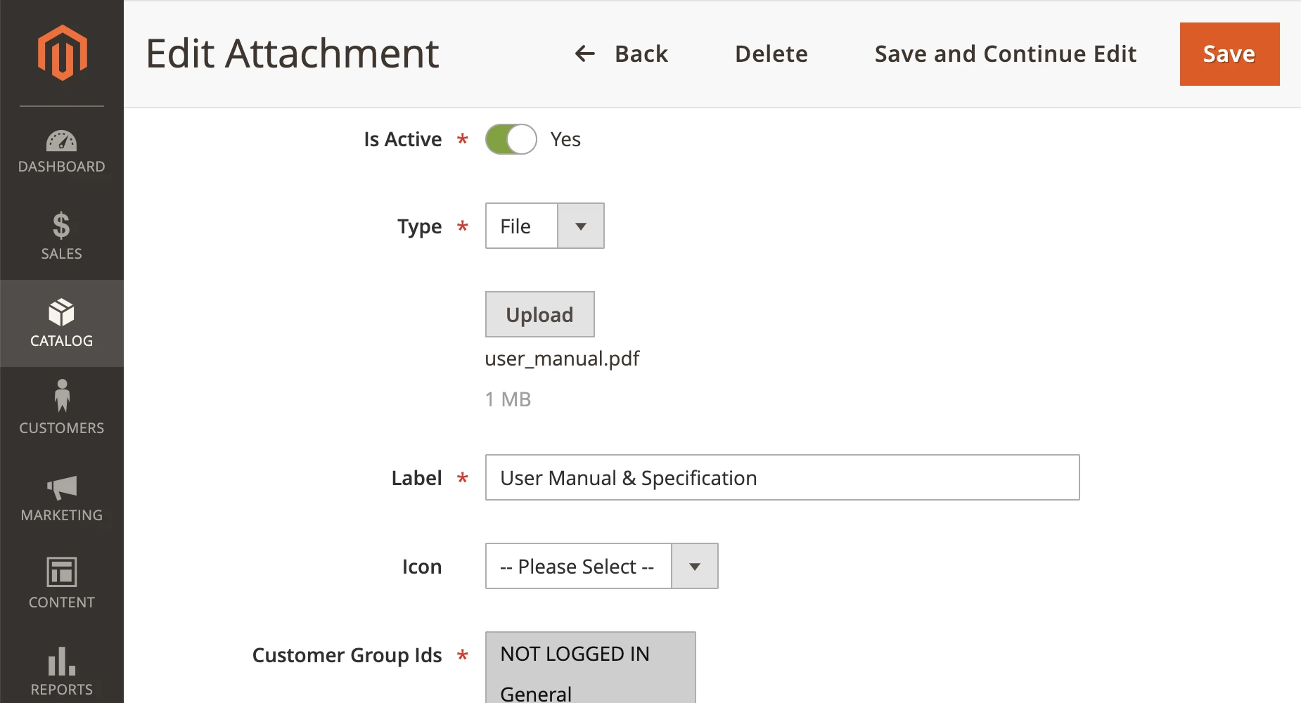 Editing product attachments from Mirasvit Magento 2 Product Attachment module directly on the pages