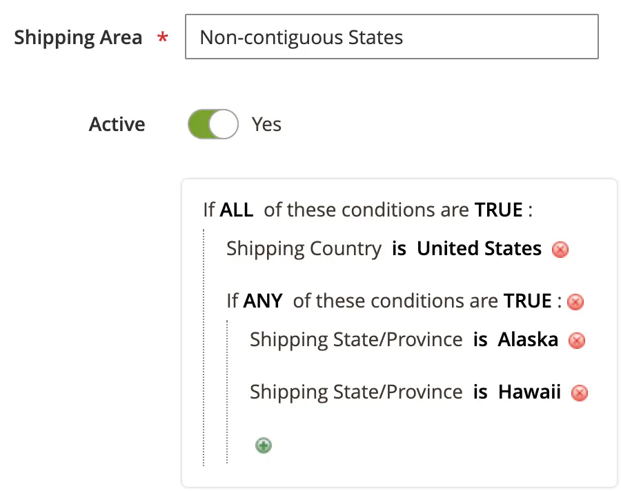 shipping area conditions